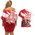 Wales Celtic Cross Couples Matching Off Shoulder Short Dress and Hawaiian Shirt Cymru Am Byth Red Version - Wonder Print Shop