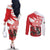 Wales Celtic Cross Couples Matching Off The Shoulder Long Sleeve Dress and Long Sleeve Button Shirt Cymru Am Byth Red Version - Wonder Print Shop