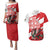 Wales Celtic Cross Couples Matching Puletasi and Hawaiian Shirt Cymru Am Byth Red Version - Wonder Print Shop