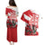 Wales Celtic Cross Couples Matching Puletasi and Hawaiian Shirt Cymru Am Byth Red Version - Wonder Print Shop