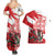 Wales Celtic Cross Couples Matching Summer Maxi Dress and Hawaiian Shirt Cymru Am Byth Red Version - Wonder Print Shop