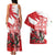 Wales Celtic Cross Couples Matching Tank Maxi Dress and Hawaiian Shirt Cymru Am Byth Red Version - Wonder Print Shop