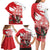 Wales Celtic Cross Family Matching Long Sleeve Bodycon Dress and Hawaiian Shirt Cymru Am Byth Red Version - Wonder Print Shop