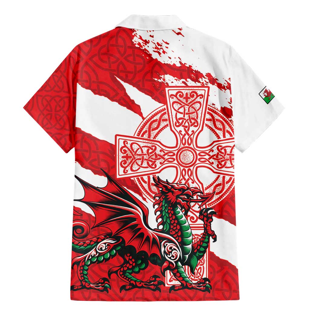 Wales Celtic Cross Family Matching Mermaid Dress and Hawaiian Shirt Cymru Am Byth Red Version - Wonder Print Shop