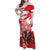 Wales Celtic Cross Family Matching Off Shoulder Maxi Dress and Hawaiian Shirt Cymru Am Byth Red Version - Wonder Print Shop