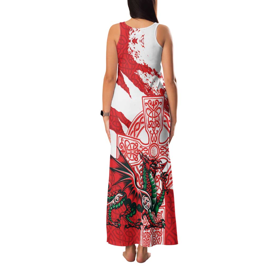 Wales Celtic Cross Family Matching Tank Maxi Dress and Hawaiian Shirt Cymru Am Byth Red Version - Wonder Print Shop