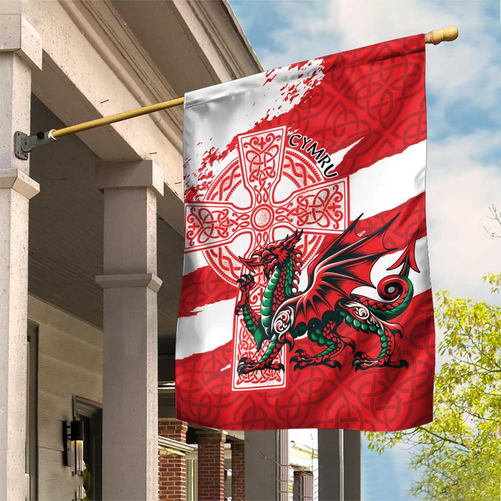 Wales Celtic Cross Garden Flag Cymru Am Byth Red Version - Wonder Print Shop