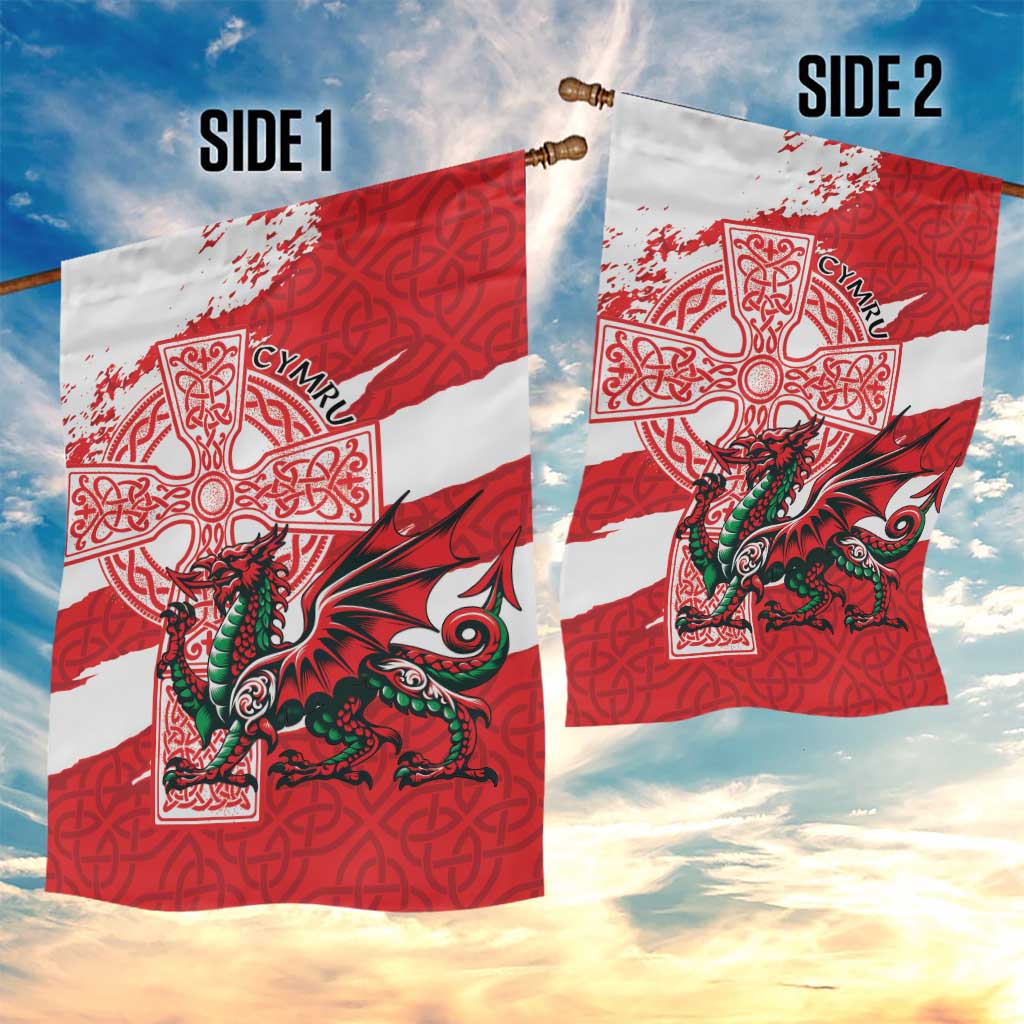 Wales Celtic Cross Garden Flag Cymru Am Byth Red Version - Wonder Print Shop