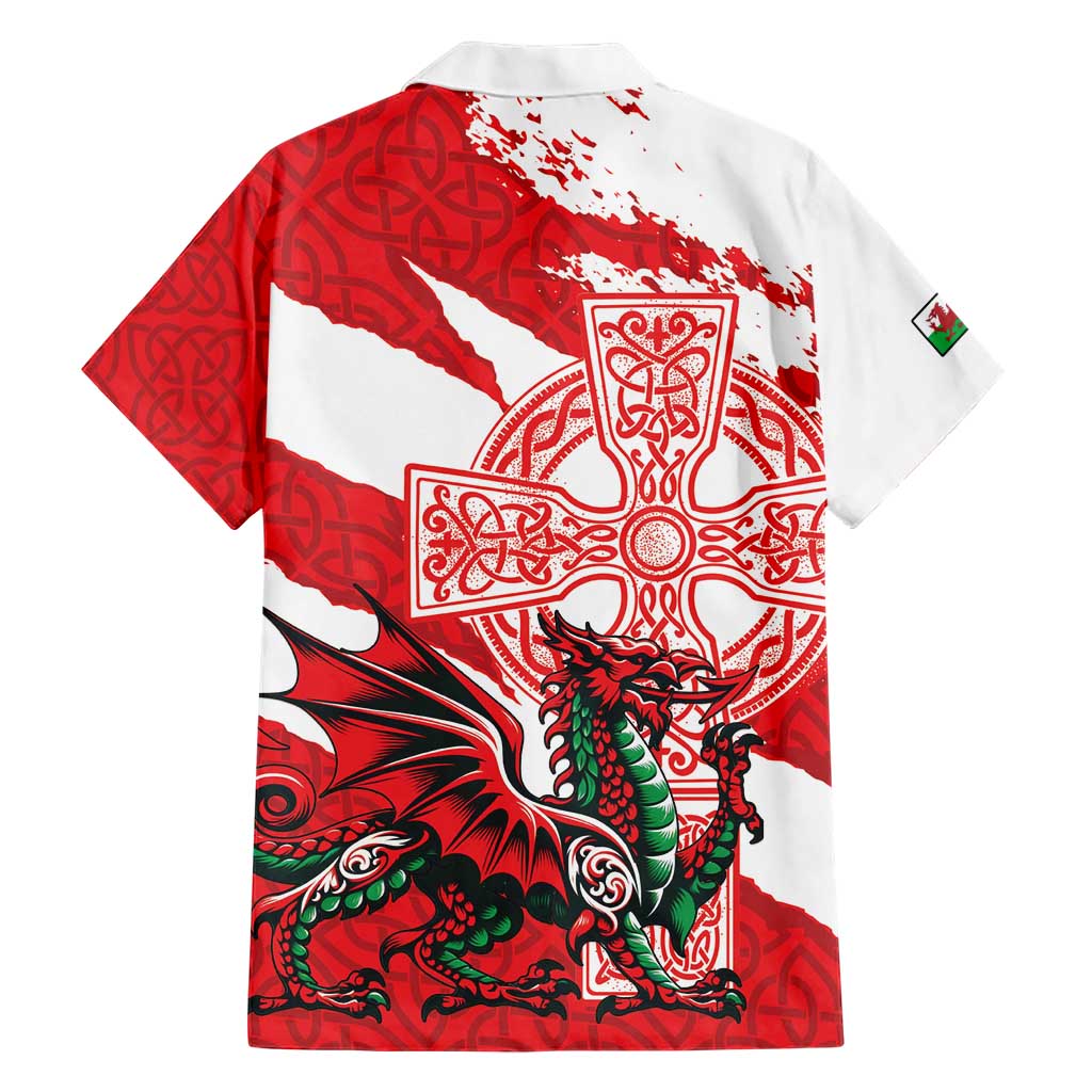 Wales Celtic Cross Hawaiian Shirt Cymru Am Byth Red Version - Wonder Print Shop