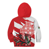 Wales Celtic Cross Kid Hoodie Cymru Am Byth Red Version - Wonder Print Shop
