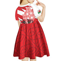 Wales Celtic Cross Kid Short Sleeve Dress Cymru Am Byth Red Version - Wonder Print Shop