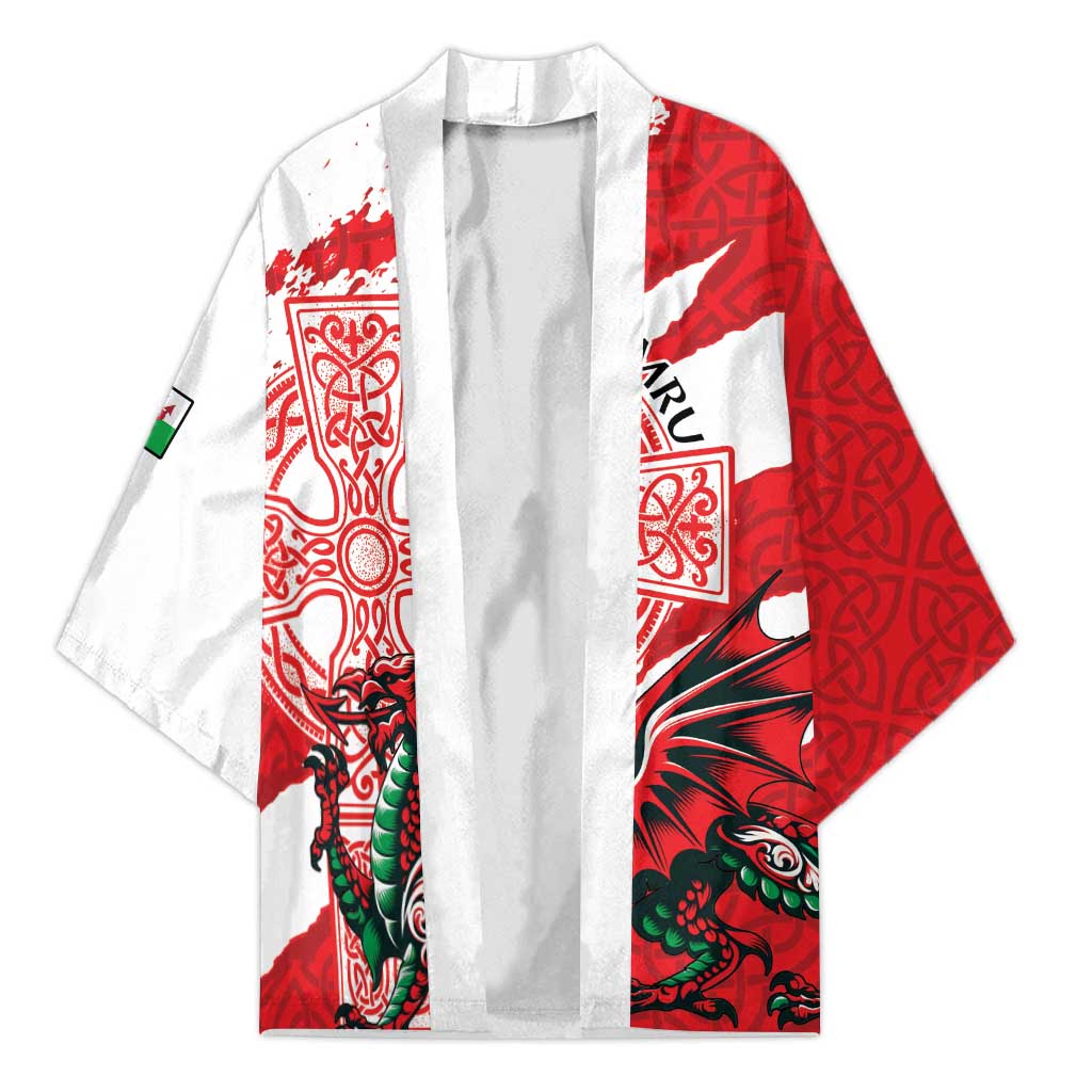 Wales Celtic Cross Kimono Cymru Am Byth Red Version - Wonder Print Shop