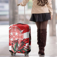 Wales Celtic Cross Luggage Cover Cymru Am Byth Red Version - Wonder Print Shop