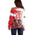 Wales Celtic Cross Off Shoulder Sweater Cymru Am Byth Red Version - Wonder Print Shop