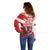 Wales Celtic Cross Off Shoulder Sweater Cymru Am Byth Red Version - Wonder Print Shop