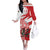Wales Celtic Cross Off The Shoulder Long Sleeve Dress Cymru Am Byth Red Version - Wonder Print Shop