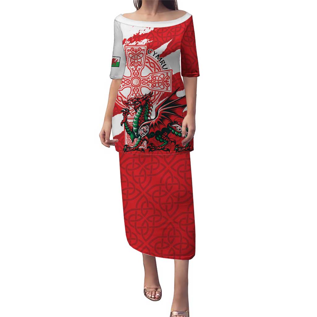 Wales Celtic Cross Puletasi Cymru Am Byth Red Version - Wonder Print Shop