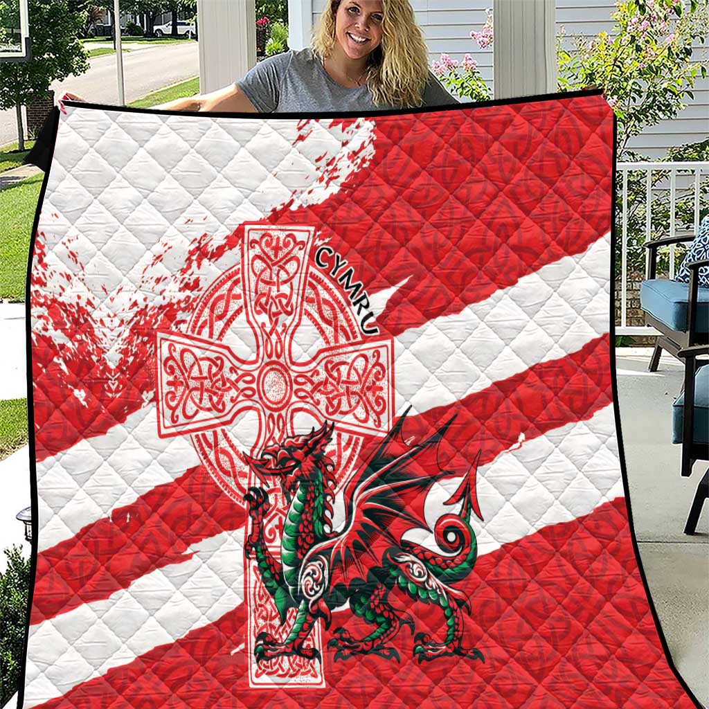 Wales Celtic Cross Quilt Cymru Am Byth Red Version - Wonder Print Shop