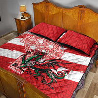 Wales Celtic Cross Quilt Bed Set Cymru Am Byth Red Version - Wonder Print Shop
