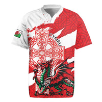 Wales Celtic Cross Rugby Jersey Cymru Am Byth Red Version - Wonder Print Shop