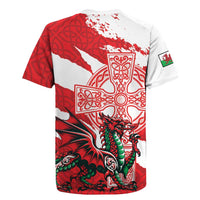 Wales Celtic Cross Rugby Jersey Cymru Am Byth Red Version - Wonder Print Shop