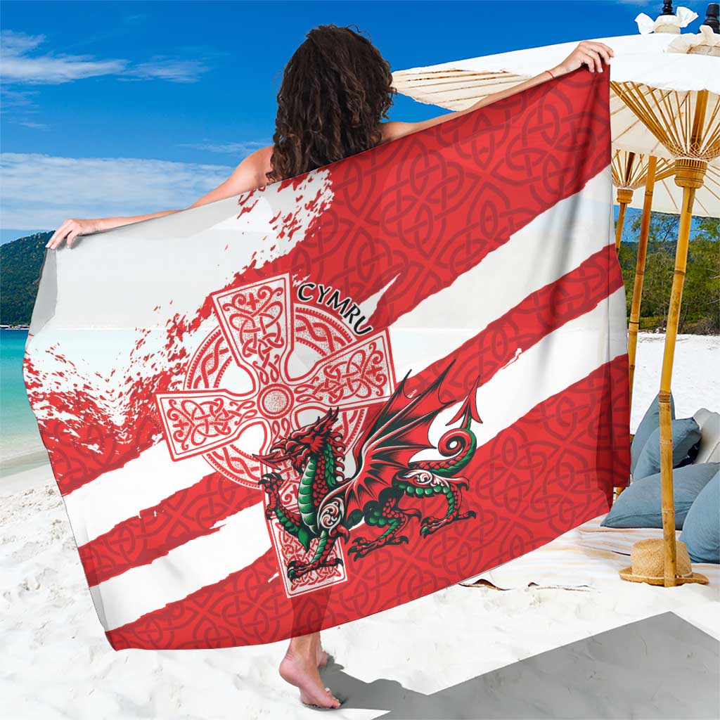 Wales Celtic Cross Sarong Cymru Am Byth Red Version - Wonder Print Shop