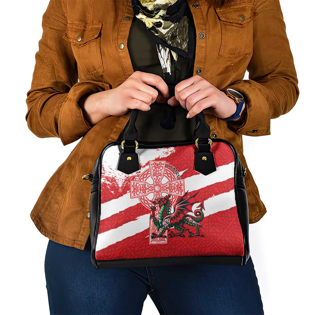 Wales Celtic Cross Shoulder Handbag Cymru Am Byth Red Version - Wonder Print Shop