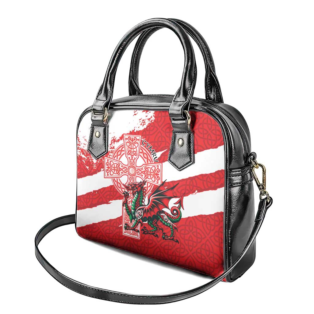 Wales Celtic Cross Shoulder Handbag Cymru Am Byth Red Version - Wonder Print Shop