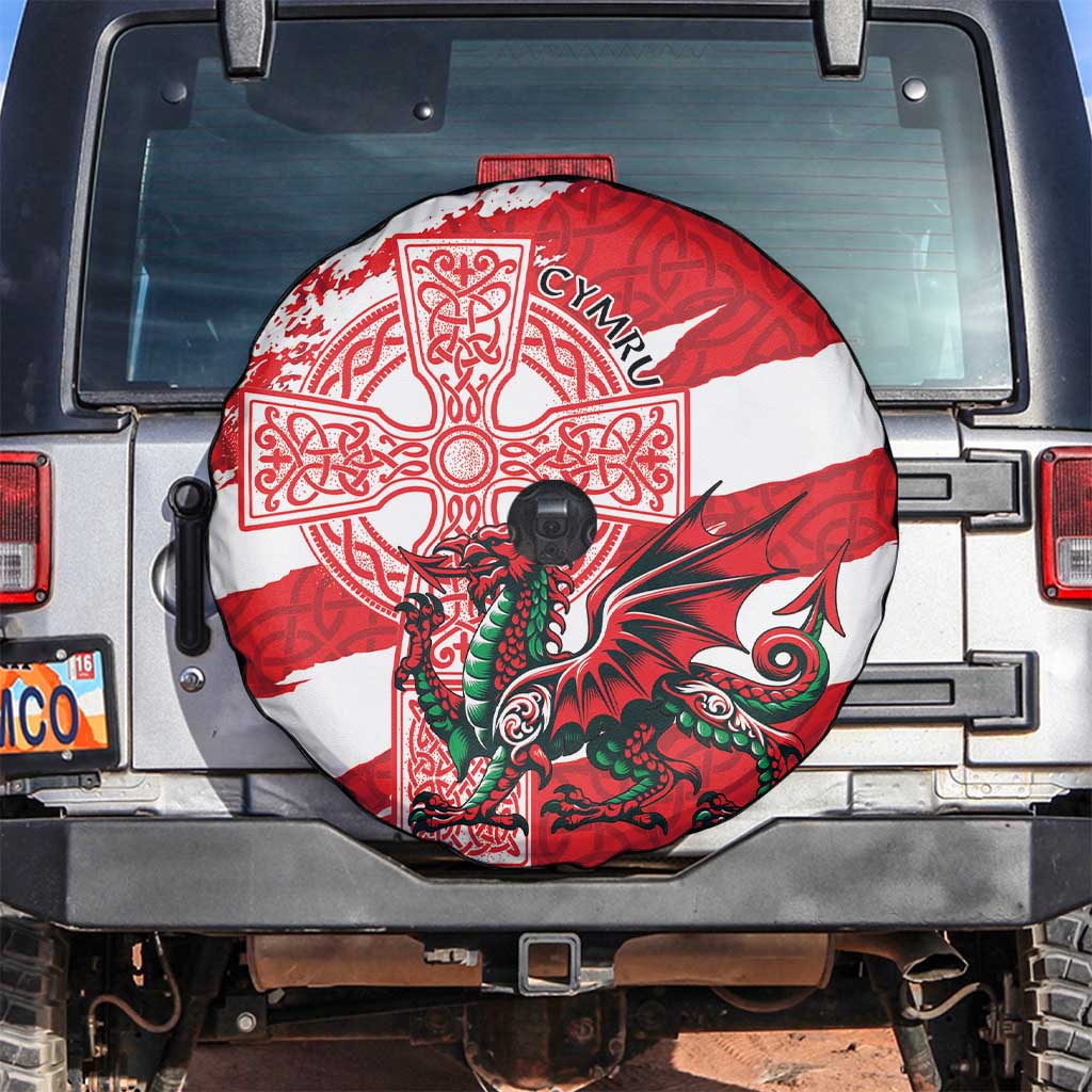 Wales Celtic Cross Spare Tire Cover Cymru Am Byth Red Version - Wonder Print Shop