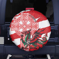 Wales Celtic Cross Spare Tire Cover Cymru Am Byth Red Version - Wonder Print Shop