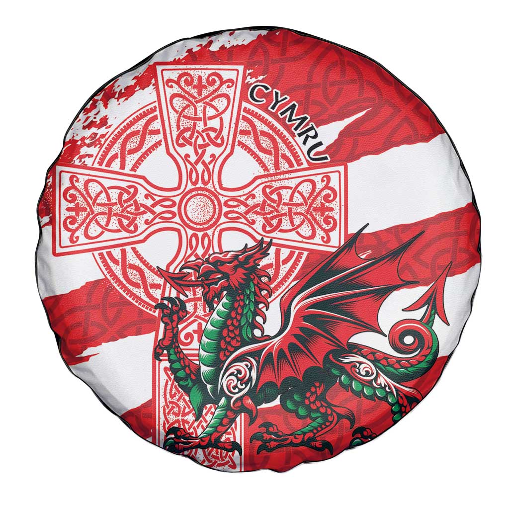 Wales Celtic Cross Spare Tire Cover Cymru Am Byth Red Version - Wonder Print Shop