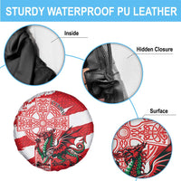 Wales Celtic Cross Spare Tire Cover Cymru Am Byth Red Version - Wonder Print Shop