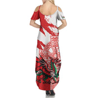 Wales Celtic Cross Summer Maxi Dress Cymru Am Byth Red Version - Wonder Print Shop