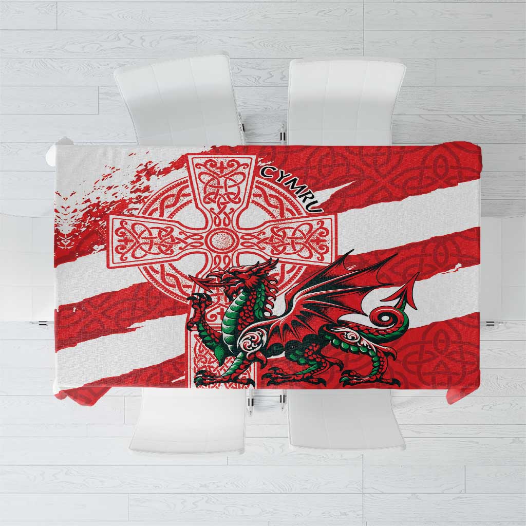 Wales Celtic Cross Tablecloth Cymru Am Byth Red Version - Wonder Print Shop