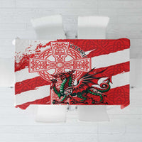 Wales Celtic Cross Tablecloth Cymru Am Byth Red Version - Wonder Print Shop