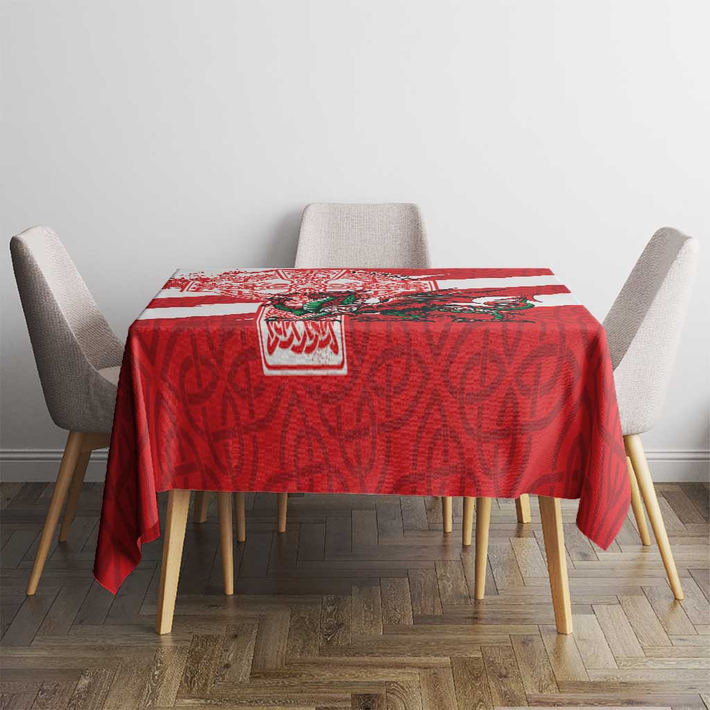 Wales Celtic Cross Tablecloth Cymru Am Byth Red Version - Wonder Print Shop