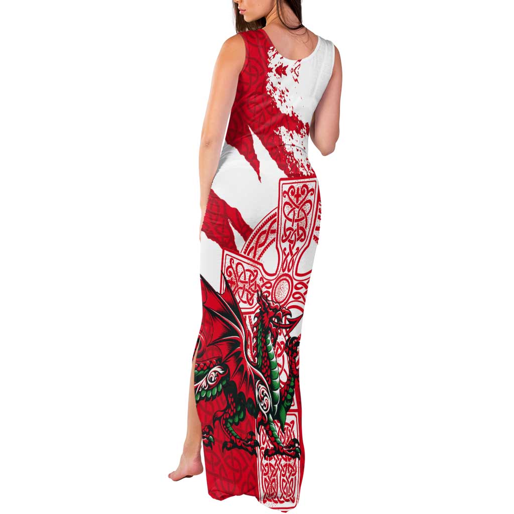 Wales Celtic Cross Tank Maxi Dress Cymru Am Byth Red Version - Wonder Print Shop