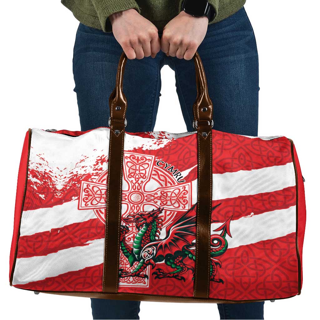 Wales Celtic Cross Travel Bag Cymru Am Byth Red Version - Wonder Print Shop