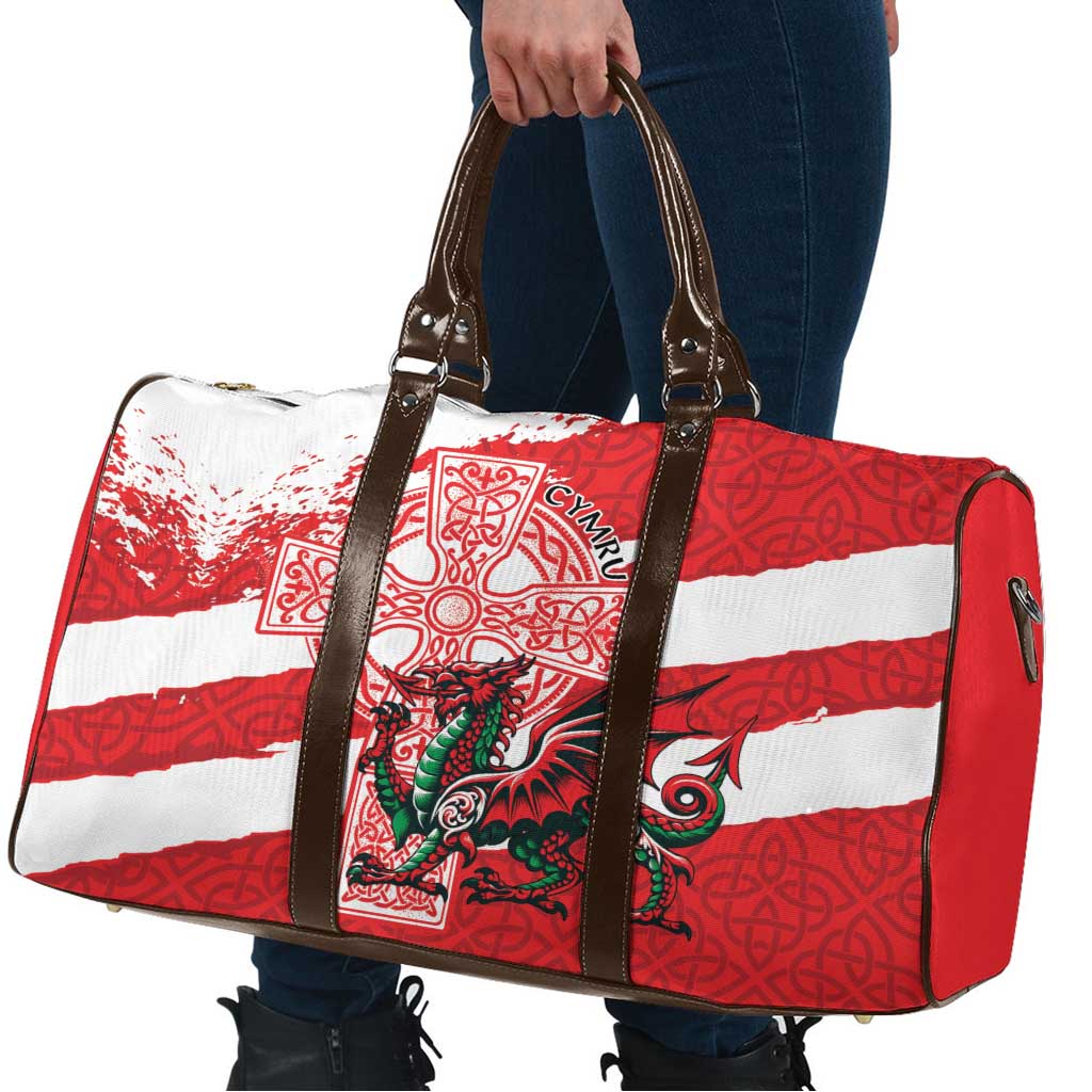Wales Celtic Cross Travel Bag Cymru Am Byth Red Version - Wonder Print Shop