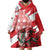 Wales Celtic Cross Wearable Blanket Hoodie Cymru Am Byth Red Version - Wonder Print Shop