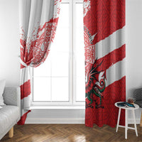 Wales Celtic Cross Window Curtain Cymru Am Byth Red Version - Wonder Print Shop