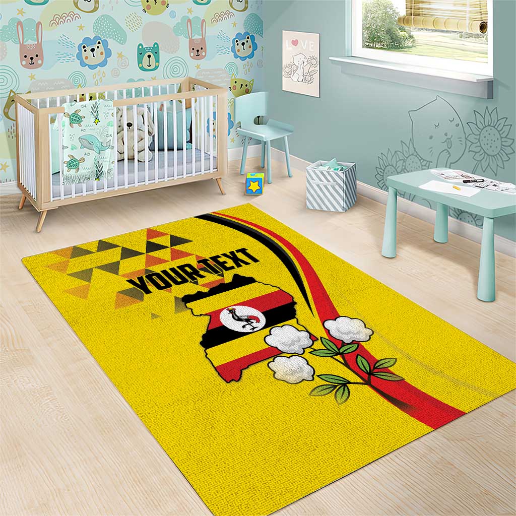 Personalized Uganda Independence Day Area Rug Grey Crowned Crane Bird - Wonder Print Shop