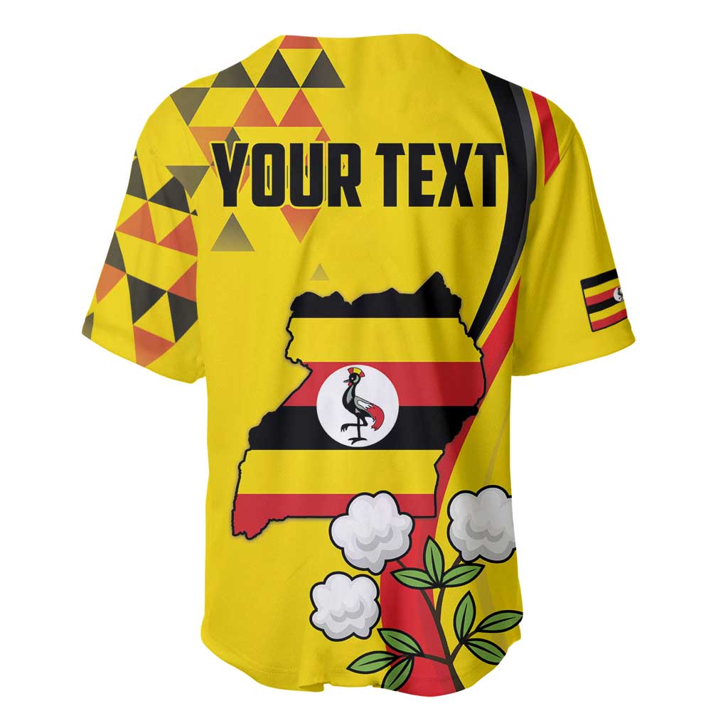 Personalized Uganda Independence Day Baseball Jersey Grey Crowned Crane Bird - Wonder Print Shop