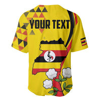 Personalized Uganda Independence Day Baseball Jersey Grey Crowned Crane Bird - Wonder Print Shop