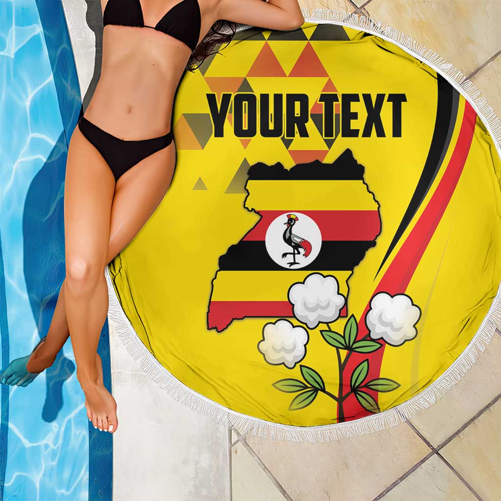 Personalized Uganda Independence Day Beach Blanket Grey Crowned Crane Bird - Wonder Print Shop