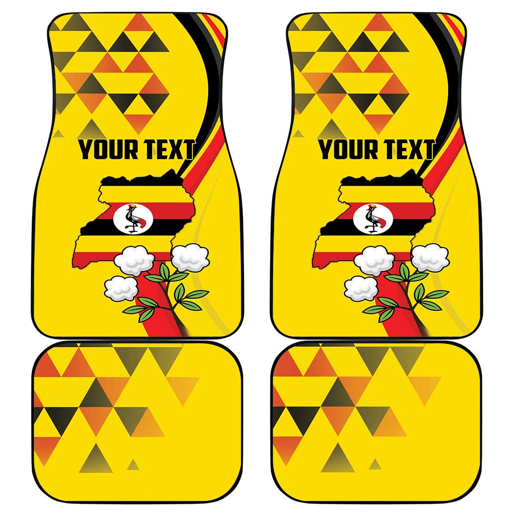 Personalized Uganda Independence Day Car Mats Grey Crowned Crane Bird - Wonder Print Shop