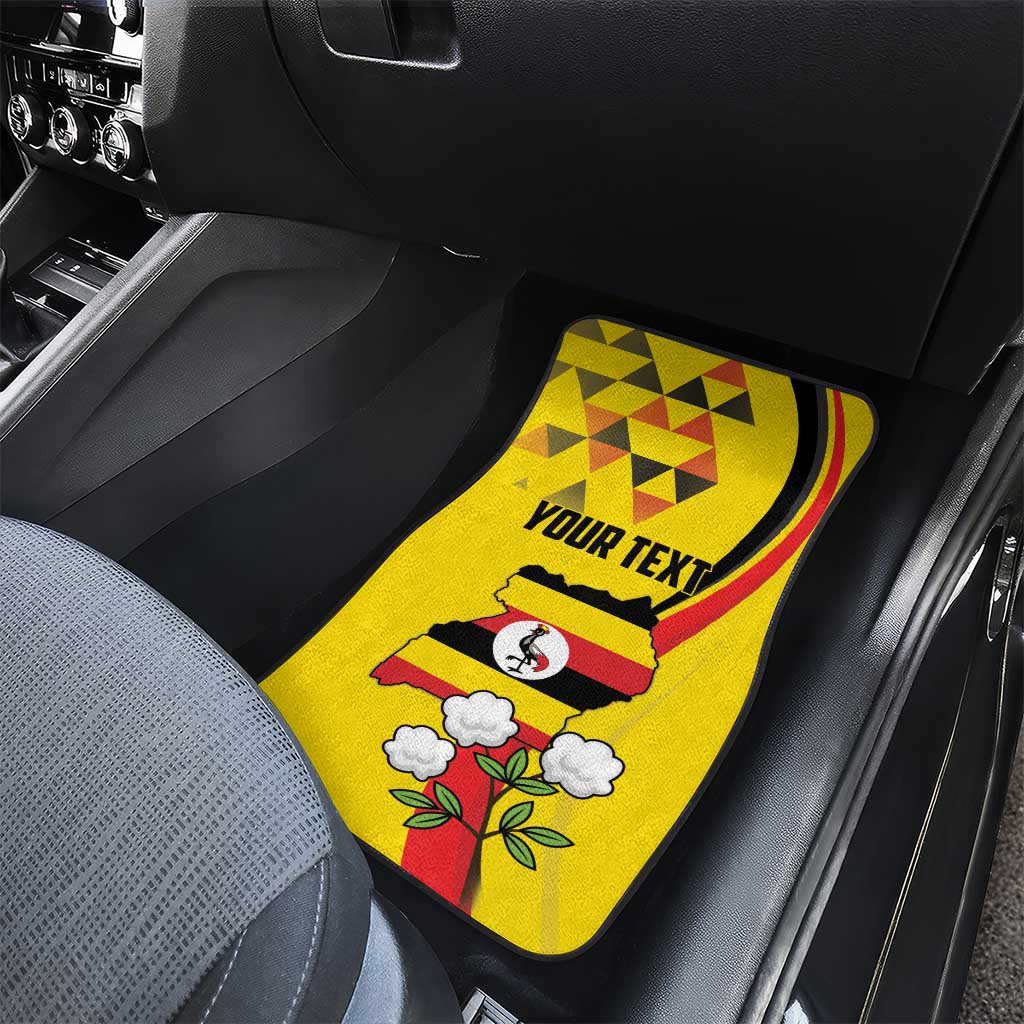Personalized Uganda Independence Day Car Mats Grey Crowned Crane Bird - Wonder Print Shop
