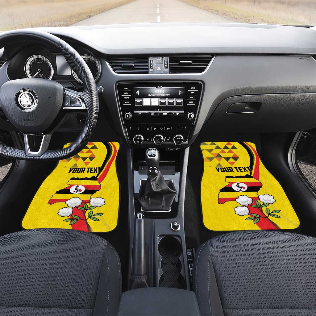 Personalized Uganda Independence Day Car Mats Grey Crowned Crane Bird - Wonder Print Shop