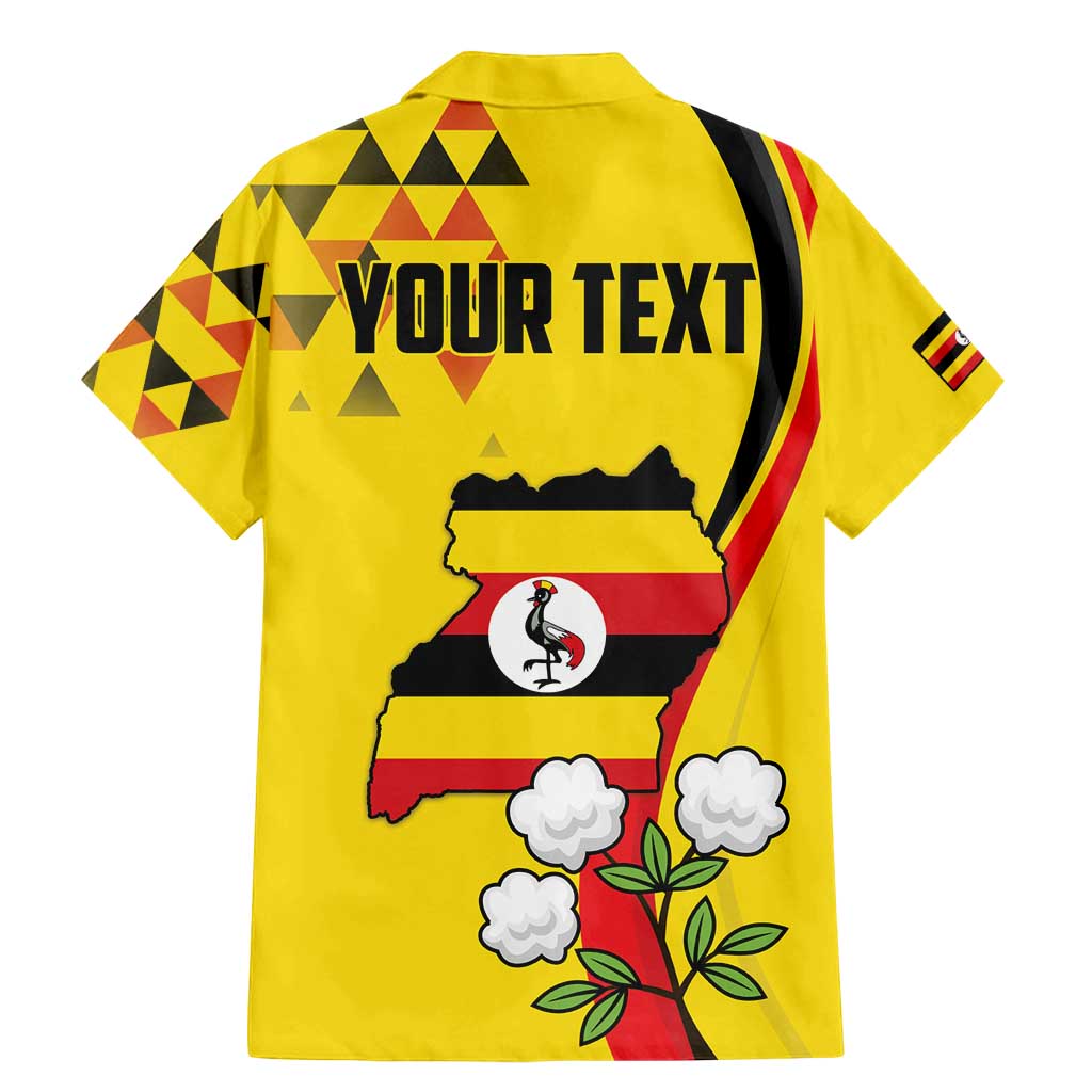 Personalized Uganda Independence Day Family Matching Mermaid Dress and Hawaiian Shirt Grey Crowned Crane Bird - Wonder Print Shop