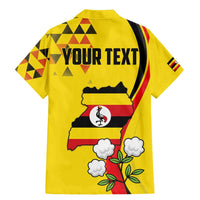 Personalized Uganda Independence Day Family Matching Mermaid Dress and Hawaiian Shirt Grey Crowned Crane Bird - Wonder Print Shop